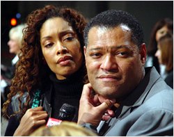 Laurence Fishburne with wife Gina Torres